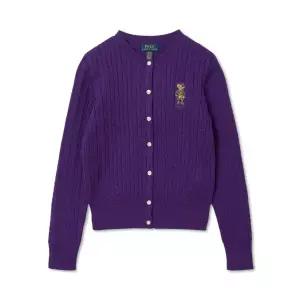 폴로 칠드런 여아 7-16세 베어 미니 케이블 코튼 카디건-퍼플 FB854554
