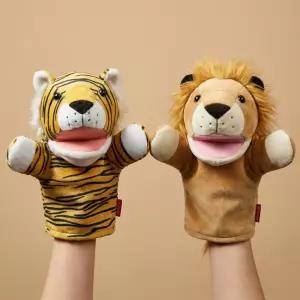 살림덕후 동물 손인형 역할놀이교구 호랑이 사자