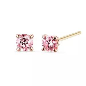 18k 포인트 랩 다이아몬드 4프롱 귀걸이_1부_핑크