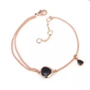 블랙홀 14KGP 로즈골드 두줄 체인 패션 팔찌