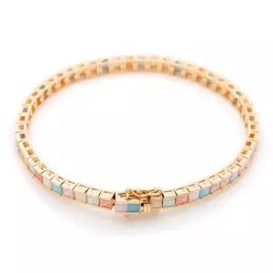14KGP 골드 컬러 스톤 볼드 패션 팔찌