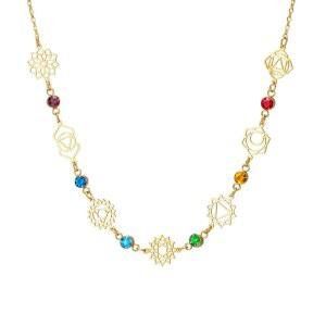 여성용 PDUELF 차크라 스피릿 목걸이 트렌디 힐링 요가 7가지 심볼과 크리스탈 목걸이, 엄마 여동생 딸을 위한 선물