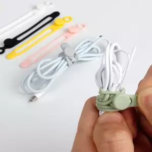 실리콘케이블타이 케이블 전선정리 선 정리 실리콘타이 벨크로 컴퓨터전선 고정 홀더