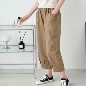 [라일리여성의류] Rly 여름 8부 주름 포켓 배기바지 바지 팬츠