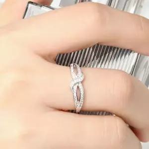 [셀러에이드]실버925 플래티넘 도금 큐빅 오픈 링 반지 귀걸이 세련된 디자인