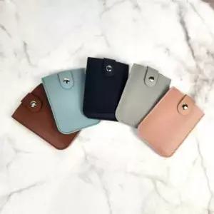 심플 무지 PU 가죽 카드지갑 미니 카드파우치 컴팩트 카드홀더