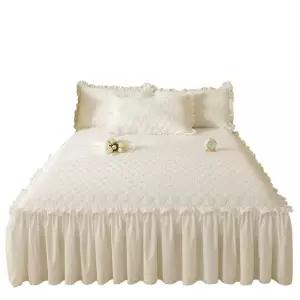 침실 누빔 스커트침대 침대패드 유럽풍 베드커버 레이스 침대시트