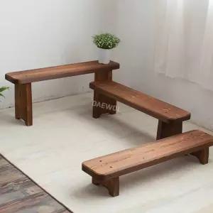 카페 원목 장의자 너비 빈티지 현관 식당 나무의자 통나무 스툴 우드벤치