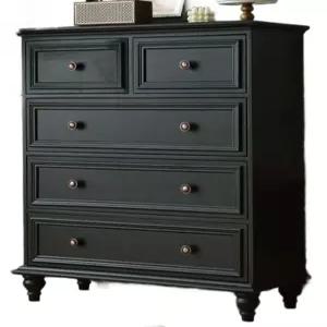 앤틱 블랙 서랍장 캐비넷 고급 엔틱 가구 서랍 안방 빈티지 수납장 낮은 원목