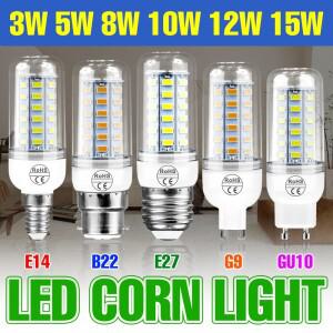LED 옥수수 조명 AC220V E27 램프 E14 샹들리에 전구 GU10 스포트라이트 G9 실내 B22 가정용 침실용 3W 5W