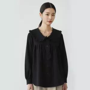 여성 봄신상 레이스 피터팬 카라 프릴 루즈핏 블라우스 EGG-WBL-20774-블랙