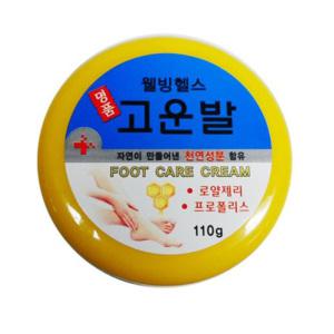 웰빙헬스 명품고운발 크림 풋케어  발각질 보습크림 굳은살케어 발뒤꿈치보습 110g 에뮤오일함유