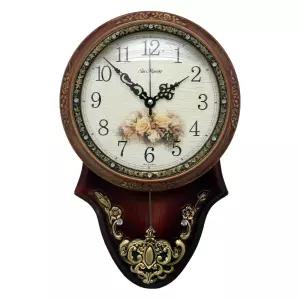 인테리어 벽시계 KM-120P 장미 무소음시계 예쁜 디자인 장식소품 엔틱 벽걸이 장식품 집들이 결혼 개업선물