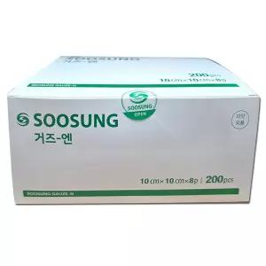 수성거즈-엔 10cmx10cmx8겹x200매 접은거즈 에스3호 탈지면