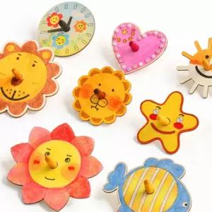 [문구티쳐] 민화샵 나무팽이 만들기 5개묶음 팽이놀이 diy 색칠하기