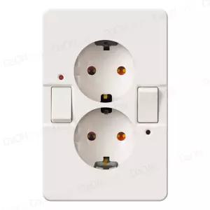 리젠) 스위치부착형 콘센트 2구(안전형)