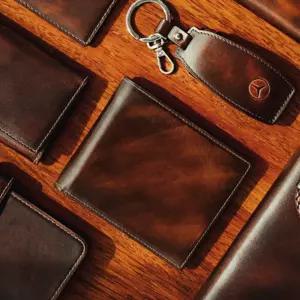 마뜨 클래식 아도방 소가죽 가죽 슬림 남자 지갑 반지갑 투톤브라운 ( 이니셜 각인 가능 ) w24014