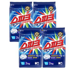 스파크 오리지널 세탁세제 리필 3kg x4개 일반/드럼 겸용 가루세탁세제