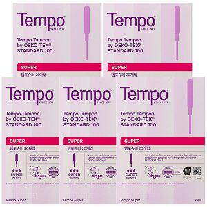 [템포] 탐폰 슈퍼 체내형 생리대 100개( 20p x 5개 )