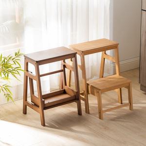 접이식 의자사다리 스탭스툴 계단의자 대나무 원목 2단
