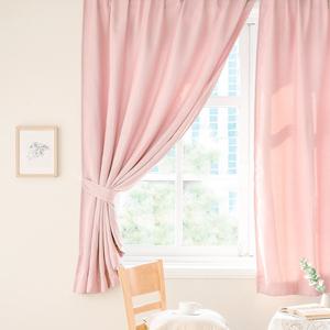 더자리 붙이는 암막커튼 작은창, 린넨필블라썸핑크+커튼끈1P