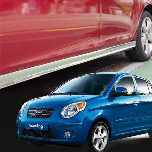 뉴모닝 (08~11년) 스텝몰딩 스테인레스 사이드스커트 자동차 도어몰딩 긁힘방지 2P
