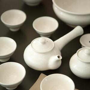 이천 국산도자기 미색 5인 전통다기 풀세트/ 다도세트