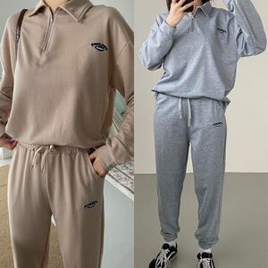 새로본 (봄가을) 647긴팔자수반집업세트.빅사이즈 여성.여자 츄리닝.긴바지세트 트레이닝복