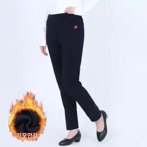 겨울 여성 등산바지 기모 고무줄 융 엄마 할머니 아웃도어 도톰한 와이드 팬츠 무지 편한 빅사이즈