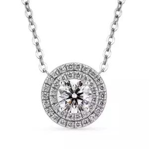 14k 더블 헤일로 랩 다이아몬드 1캐럿 목걸이