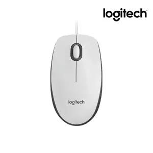 [국내정품] 로지텍코리아 M100r 화이트 USB 유선 마우스 좌우대칭형 디자인으로 왼손잡이도 사용가능/KH