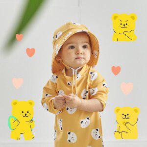 썬블럭햇 썬햇 아기모자 플랩캡 베베샤 베어옐로우