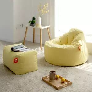 보니타빈백 대형 블루밍 B807 스웨이드 소파 풋스툴세트