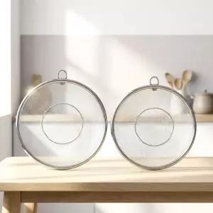 [DAMDA] 스텐304 야채바구니 채반 2종 세트 중형 대형 소쿠리 채망