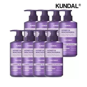 [쿤달]쿤달 허니 앤 마카다미아 단백질 트리트먼트 체리블라썸 500ml x8개