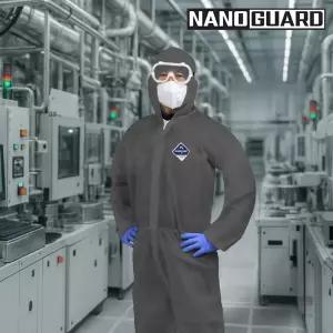 나노가드 P1 원피스 작업복 회색 / XL XXL XXXL 일회용 작업복 방진복 보호복 부직포 안전복