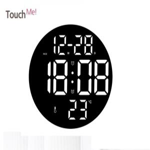 TM 디지탈 원형 큰숫자 날짜 온도 표시 리모컨 포함 벽시계