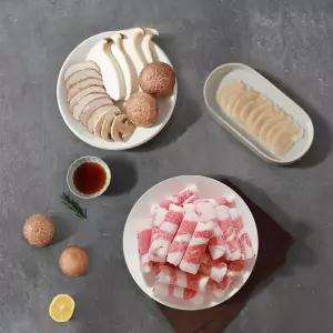 [롯데백화점]인정식탁 1등급 한우차돌키조개 삼합세트 (차돌 250g+키조개 100g+버섯모듬+소스)