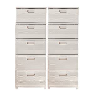 2개세트 국내제작 라탄 5단 플라스틱 서랍장 수납장 장난감 속옷정리함 침실서랍장