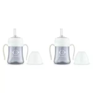 그로미미 빨대컵 휴대용 원터치 물병 화이트 200ml