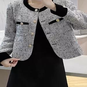 [예쎄][예쎄] 벨벳 배색라인 크롭 트위드 자켓(S5SJK007A)