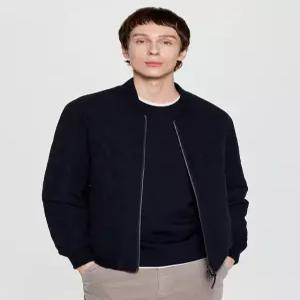 헤지스 남성 25FW [시즌오프]네이비 퀼팅 블루종 점퍼 HZJU5D331N2