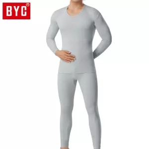 BYC 남성 내복 베스트 상하 DOLT6655-그레이내의 면내의 내의 세트 겨울