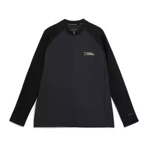 [내셔널지오그래픽] N242URG710 배색 집업 래쉬가드 CARBON BLACK