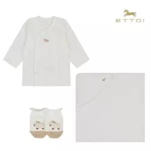 [롯데백화점]에뜨와 큐렛배내저고리&속싸보&양말SET 07T117001/임신,출산,신생아,조카선물,말띠