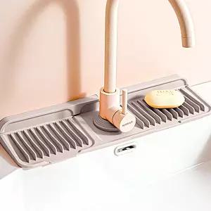 실리콘 수전매트 싱크대 확장형 배수매트 물막이 주방 욕실 방수패드