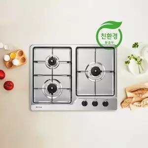 린나이 3구 RBR-S3603DIJ 빌트인 건전지형 스텐 가스레인지