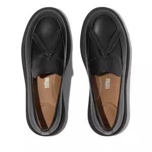 [백화점 매장정품] 핏플랍 [iQ-COMFF] 여성 태슬 레더 로퍼 - 올 블랙 FT59K2L025 데일리 세미캐쥬얼