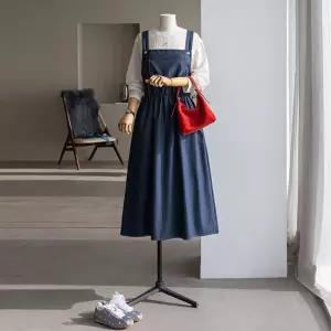 (안나앤플러스) 오벤 서스펜더 데님 원피스[드레스ECY37] 빅사이즈