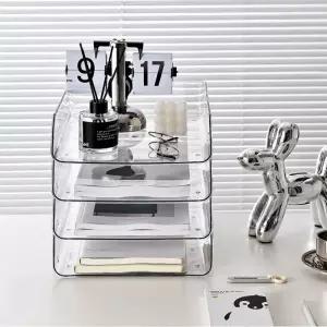 (단수 확인:1단)문서 파일 서류 투명 아크릴 A4용지보관함트레이 서랍장 서류함 정리함 정리장